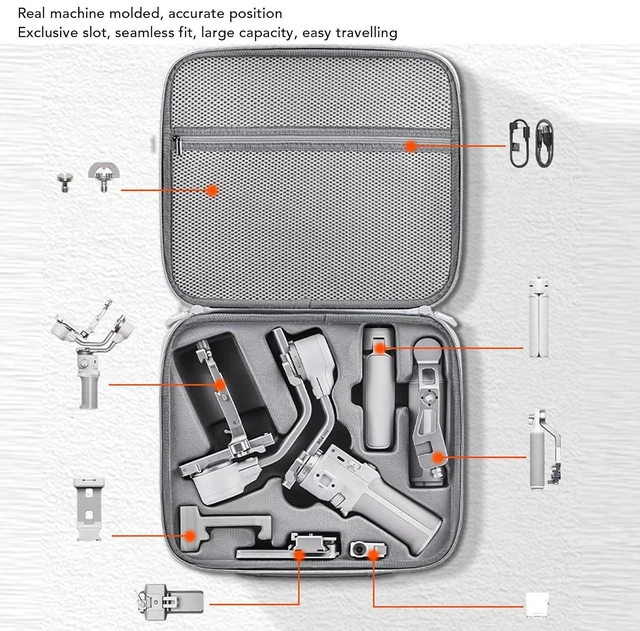 Alt view image 3 of 7 - Carrying Case for RS4 Mini, Shockproof Water Camera Stabilizer Storage Bag with Shoulder Strap, Fit for RS4 Mini Stabilizer and Accessories