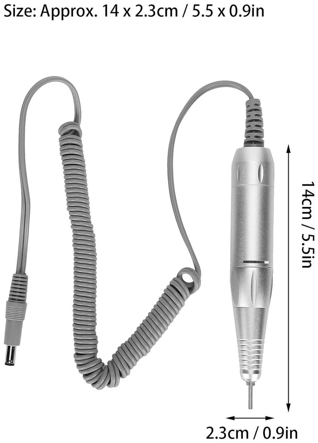 Alt view image 5 of 7 - Electric Nail Drill Pen, Replacement Handle for Electric Nail Drill Machine with 0 to 35000rpm Adjustable Rotating Speed Nail Drill Machine Handpiece