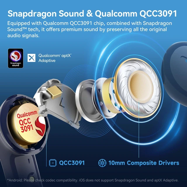 Alt view image 3 of 7 - Air Pro 4 Adaptive Hybrid Noise Canceling Wireless Earbuds, 6 Mics