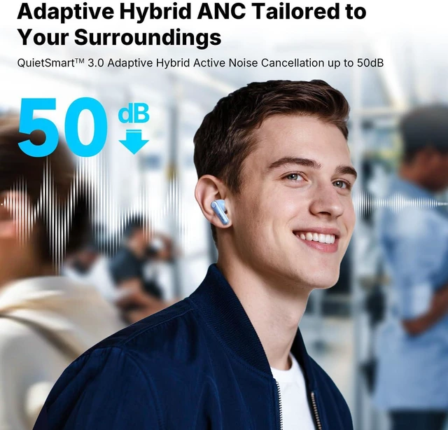 Alt view image 4 of 7 - Air Pro 4+ Adaptive Noise Cancelling Wireless Earbuds, Dual Drivers