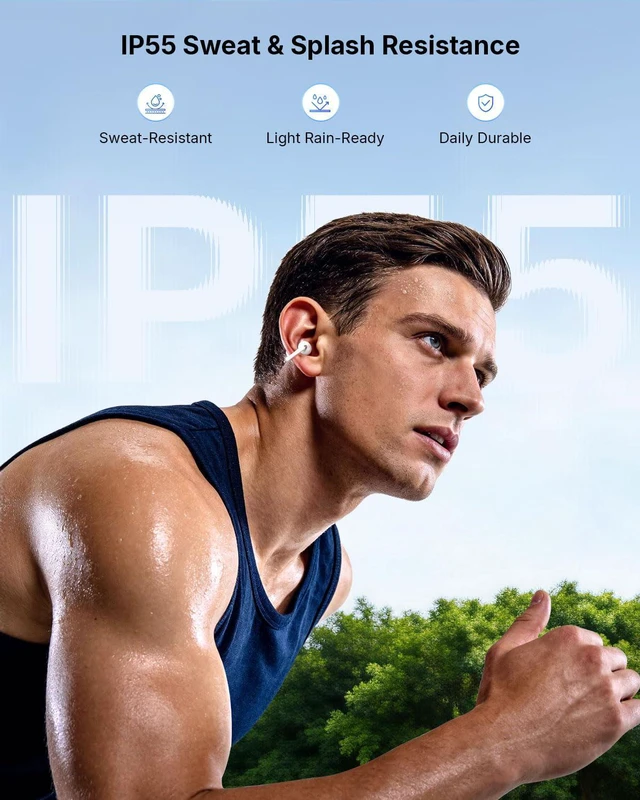 Alt view image 7 of 7 - Clip 2 Open Ear Earbuds, Clip On Headphones, LDAC, Hi-Res Audio, 12mm Titanium Driver, 4 Mics AI Clear Call, AI Translation Earbuds, Secure Fit, 40H Playtime, Bluetooth 6.0 for Running, White