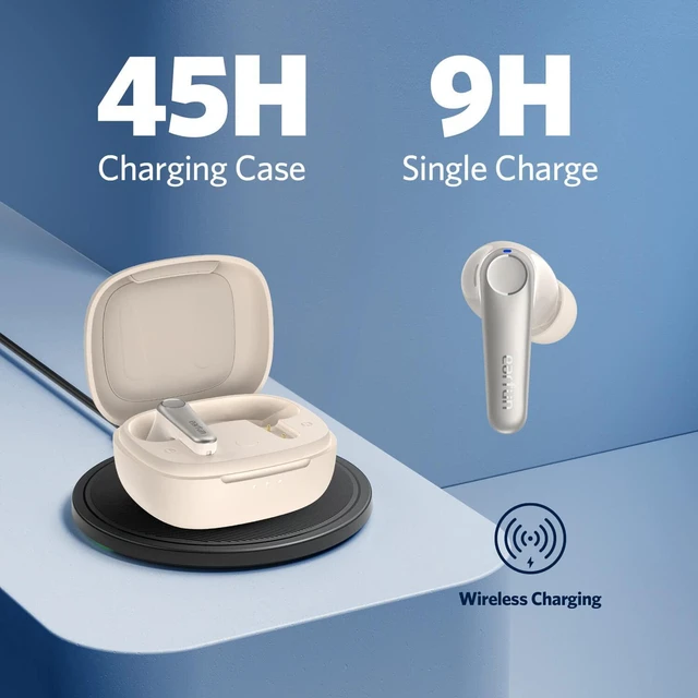Alt view image 5 of 7 - Air Pro 3 Noise Cancelling Wireless Earbuds, Qualcomm® aptX Adaptive Sound, 6 Mics CVC 8.0 ENC, Bluetooth 5.3 Earbuds, Multipoint Connection, 45H Playtime, App Customize EQ, Oat White