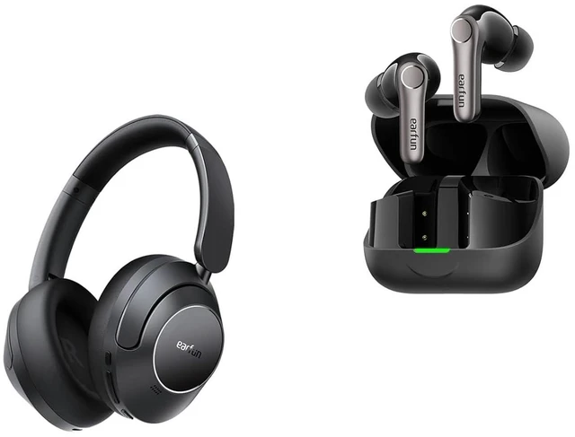 Main image of Wave Pro Active Noise Canceling Headphones, LDAC Hi-Res Sound Air Pro 4+ Adaptive Noise Cancelling Wireless Earbuds, Qualcomm aptX Lossless, Snapdragon Sound, Dual Drivers, 6 Mics