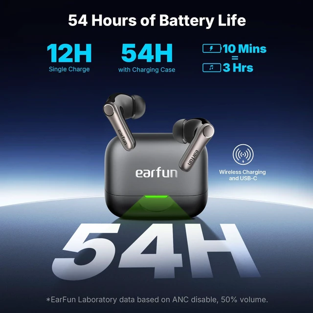 Alt view image 7 of 7 - Air Pro 4+ Adaptive Noise Cancelling Wireless Earbuds, Dual Drivers