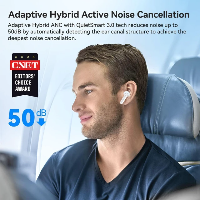Alt view image 2 of 7 - Air Pro 4 Adaptive Hybrid Noise Canceling Wireless Earbuds, 6 Mics