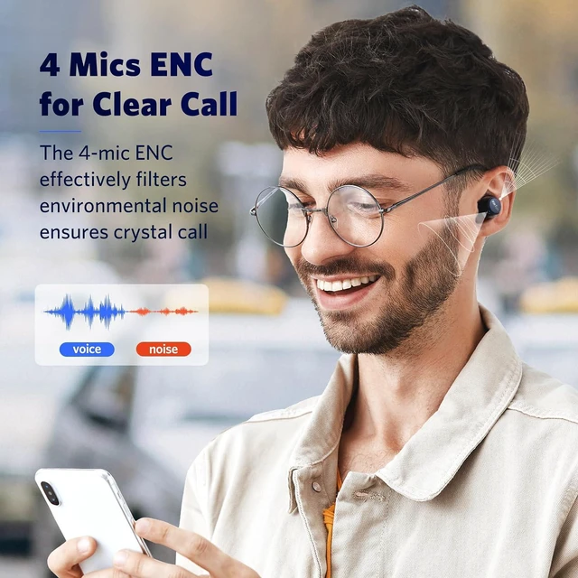 Alt view image 3 of 7 - Free 2S Wireless Earbuds, Bluetooth Earbuds with Deep Bass Air Pro 3 Noise Cancelling Earbuds, Qualcomm® aptX Adaptive Sound, 6 Mics CVC 8.0 ENC, Bluetooth 5.3 Earbuds