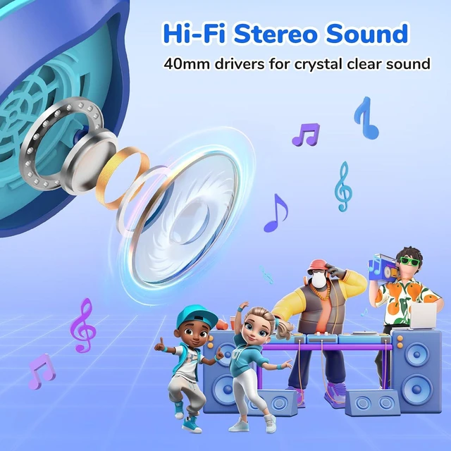 Alt view image 5 of 7 - S1 Kids Headphones, Foldable Wired Headphones for Kids, 85dB Volume Limit OpenJump Open Ear Headphones, Wireless Earbuds with Ergonomic Earhook, Hi-Res Sound