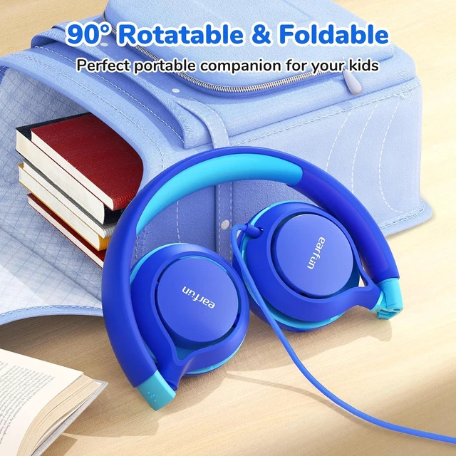 Alt view image 4 of 7 - S1 Kids Headphones, Foldable Wired Headphones for Kids K4 Kids Bluetooth Headphones, Wireless Headphones with LED Lights, 74/85/94dBA Volume Limited, Built-in Mic, 90H Playtime