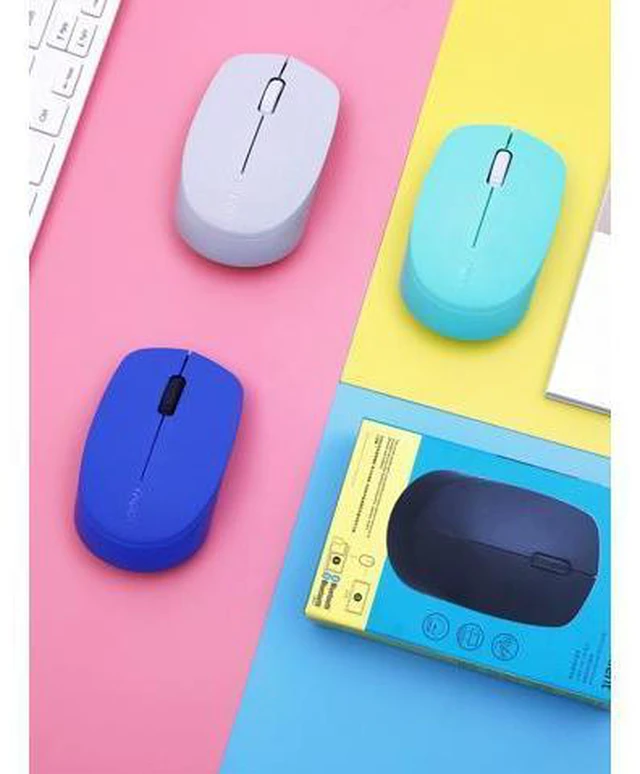 Alt view image 4 of 7 - T100 Ergonomic Design, Wireless 3 Modes(Bluetooth4.0and 3.0, 2.4GHz Wireless) Connection 1300DPI Silent Mouse For Office And Game - Blue