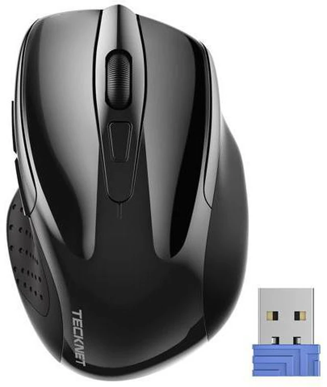 Main image of Wireless Mouse, 2.4G Ergonomic Optical Mouse, Computer Mouse for Laptop, PC, Computer, Chromebook, Notebook, 6 Buttons, 24 Months Battery Life, 2600 DPI, 5 Adjustment Levels - Black