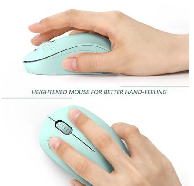 Alt view image 5 of 7 - Wireless Mouse for Laptop, 2.4G Noiseless Mouse with USB Receiver - Optical Tracking Portable Computer Mice for Chromebook, PC, Tablet, Windows System, 24 Months Battery Life - Mint Green
