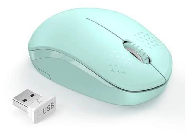 Main image of Wireless Mouse for Laptop, 2.4G Noiseless Mouse with USB Receiver - Optical Tracking Portable Computer Mice for Chromebook, PC, Tablet, Windows System, 24 Months Battery Life - Mint Green