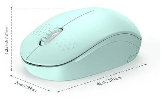 Alt view image 6 of 7 - Wireless Mouse for Laptop, 2.4G Noiseless Mouse with USB Receiver - Optical Tracking Portable Computer Mice for Chromebook, PC, Tablet, Windows System, 24 Months Battery Life - Mint Green
