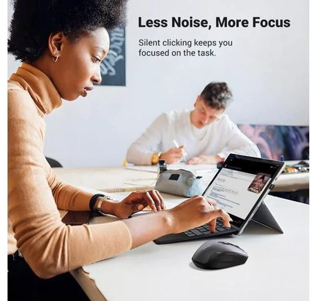 Alt view image 5 of 7 - Wireless Mouse 2.4G with USB Receiver, 5-Level 4000 DPI 6 Buttons,18 Months Battery Life Cordless Mouse, Ergonomic Computer Mice for Laptop, Computer, PC, MacBook, Chromebook Black