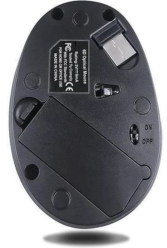 Alt view image 5 of 7 - SUNGI Left-Handed Mouse,2.4GHz Ergonomic Vertical DPI 800/1200/1600 Wireless Mouse with USB Receiver for Left Hand,Black