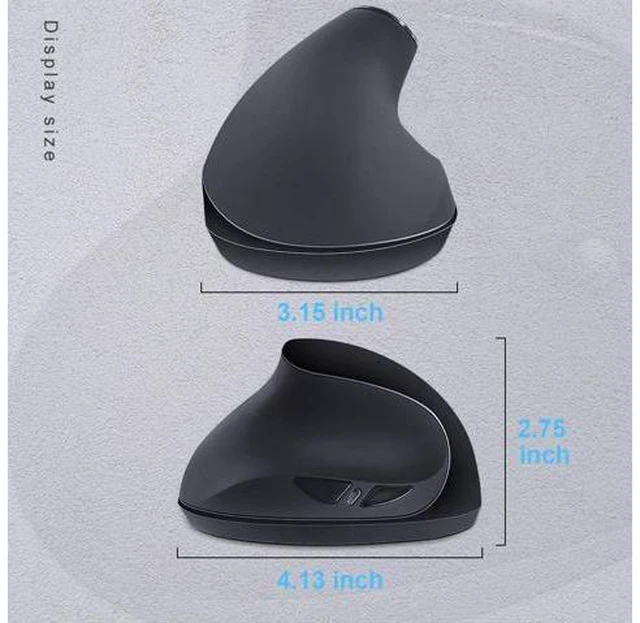 Alt view image 7 of 7 - SUNGI Left-Handed Mouse,2.4GHz Ergonomic Vertical DPI 800/1200/1600 Wireless Mouse with USB Receiver for Left Hand,Black