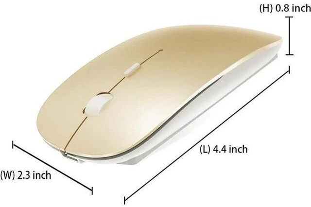 Alt view image 6 of 6 - Rechargeable Bluetooth Mouse for MacBook/MacBook air/Pro/iPad, Wireless Mouse for Laptop/Notebook/pc/iPad/Chromebook (Gold)
