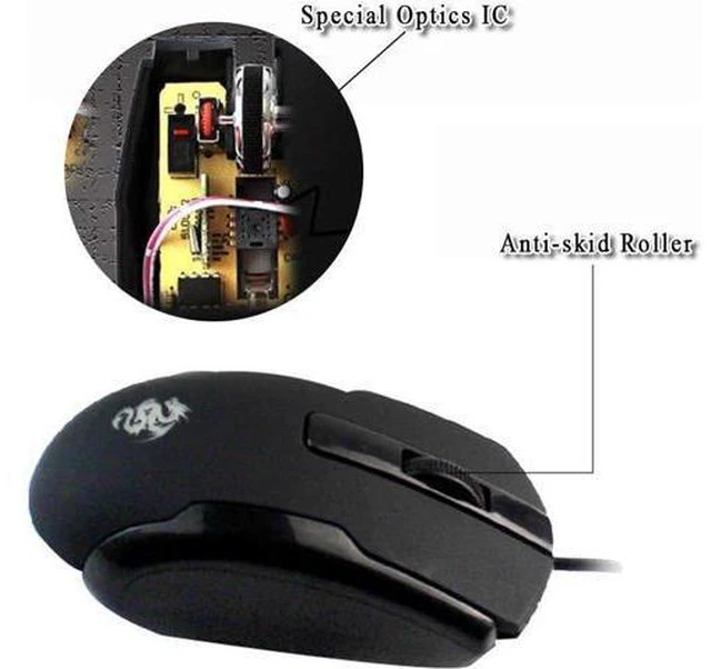 Alt view image 4 of 7 - WishLotus Left Handed Mouse Logo Laser Engraving and Matte Process 800 DPI Resolution 3D Button Plug and Play Mini USB Wired Mouse Suitable for Laptop