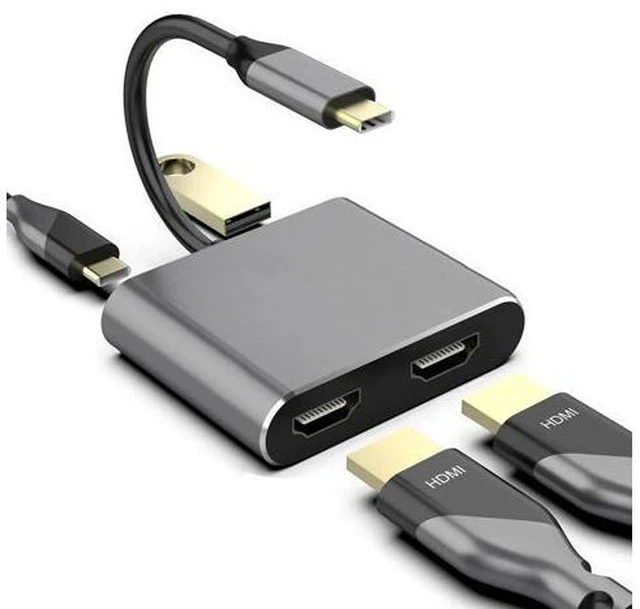 Main image of 4 in 1 Portable USB 3.1 Type C HUB Converter Dual 4K USB 3.0 PD Charge Video Audio Adapter Laptop Cable Splitters