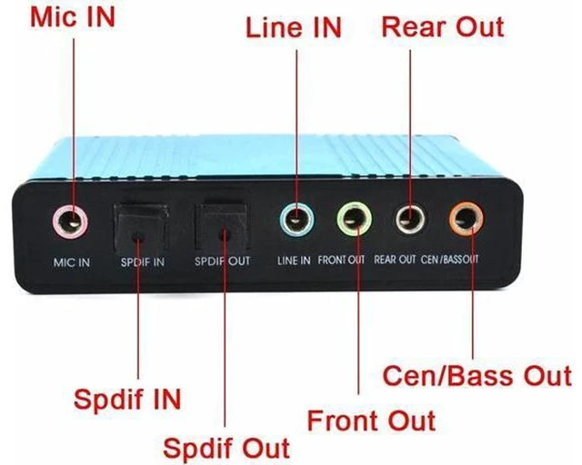 Alt view image 6 of 6 - HEYUAN Live Sound Card, USB 6 Channel 5.1/7.1 Surround External Sound Card PC Laptop Desktop Tablet Audio Optical Adapter Card Recording K Song