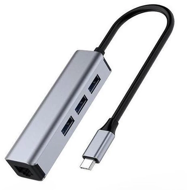 Alt view image 2 of 5 - 4 in 1 Hub, to Gigat Network Interface + 3 USB3.0 Port Hub Expanders