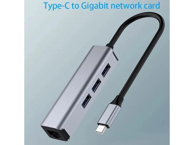 Alt view image 5 of 5 - 4 in 1 Hub, to Gigat Network Interface + 3 USB3.0 Port Hub Expanders