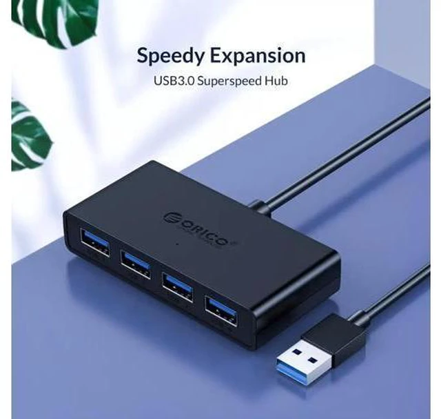 Alt view image 2 of 5 - USB3.0 HUB With Power Supply Interface Multi 4 Port USB Splitter OTG Adapter Support 5Gbps 12TB HDD For PC Computer Laptop