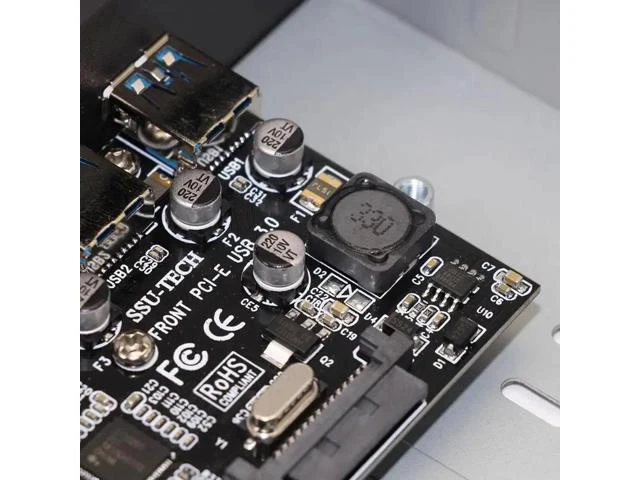 Alt view image 4 of 5 - PCI-E to 4 Port USB 3.0 Front Panel Combo Bracket USB 3.0 5 Gbps PCI Express Expansion Card Adapter for Desktop PC