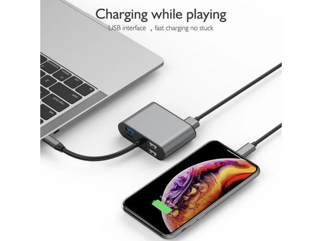 Alt view image 7 of 7 - basix TW8R 8 in 1 USB-C / Type-C to 3 USB 3.0 + USB-C / Type-C + HDMI + VGA Interfaces HUB Adapter with Micro SD Card Slot & 3.5mm AUX - OEM