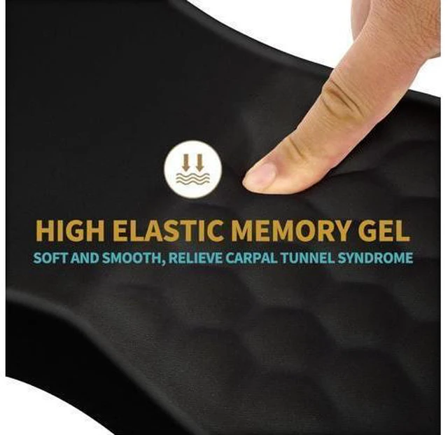 Alt view image 3 of 7 - Ergonomic Mouse Pad Wrist Support with Massage Design, Wrist Rest Pain Relief Mousepad with Memory Foam&Non-Slip PU Base, Mouse Pads for Wireless Mouse & Desk (12x8 inch,Black)