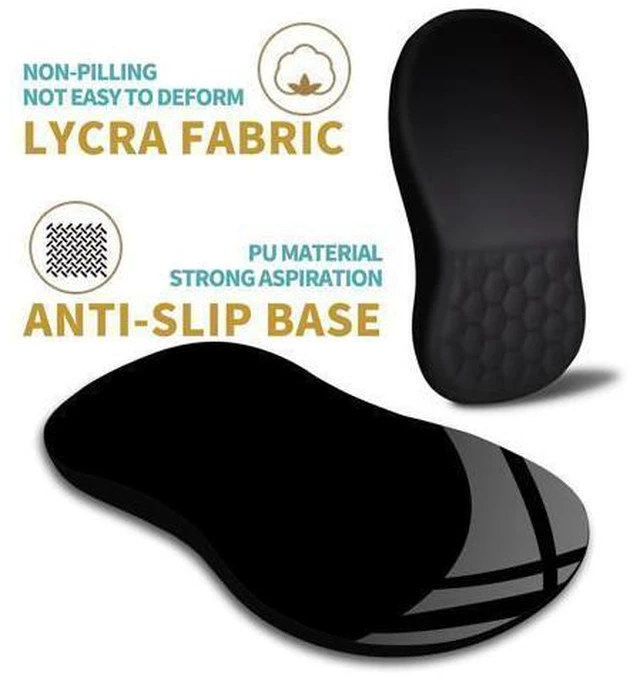 Alt view image 6 of 7 - Ergonomic Mouse Pad Wrist Support with Massage Design, Wrist Rest Pain Relief Mousepad with Memory Foam&Non-Slip PU Base, Mouse Pads for Wireless Mouse & Desk (12x8 inch,Black)