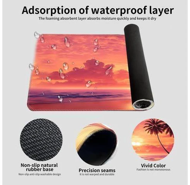 Alt view image 5 of 5 - ALTEKO Large Gaming Mouse Pad, Computer Mouse Mat, Funny Desk Pad Protector Decoration, Big Cute Desk Pad, Non-Slip Base 31.5 x 11.8 in Cute Sunset