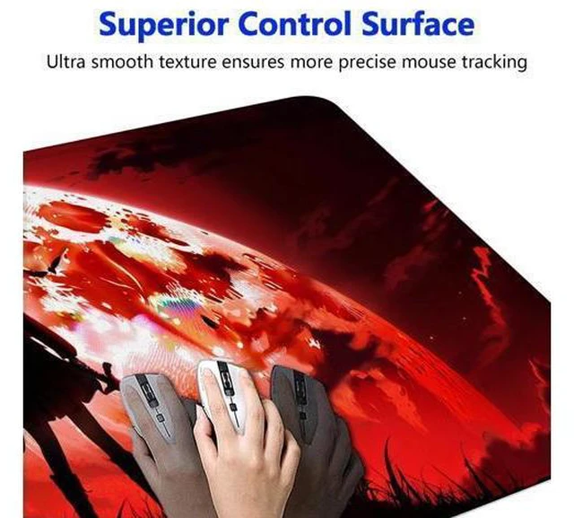 Alt view image 3 of 5 - Large Gaming Mouse pad,Red Moon Blood Night (5) Anti Slip Rubber Base Mouse pad, Suitable for Computer, Laptop, Office Desk Accessories