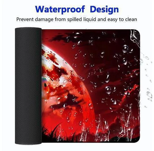 Alt view image 4 of 5 - Large Gaming Mouse pad,Red Moon Blood Night (5) Anti Slip Rubber Base Mouse pad, Suitable for Computer, Laptop, Office Desk Accessories