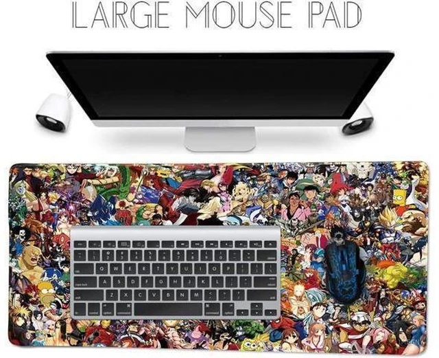 Alt view image 6 of 6 - Imegny Large Gaming Mouse Pad, Extended XXL Desk Pad & Non-Slip Rubber Mat for Mice and Keyboard with Stitched Edges