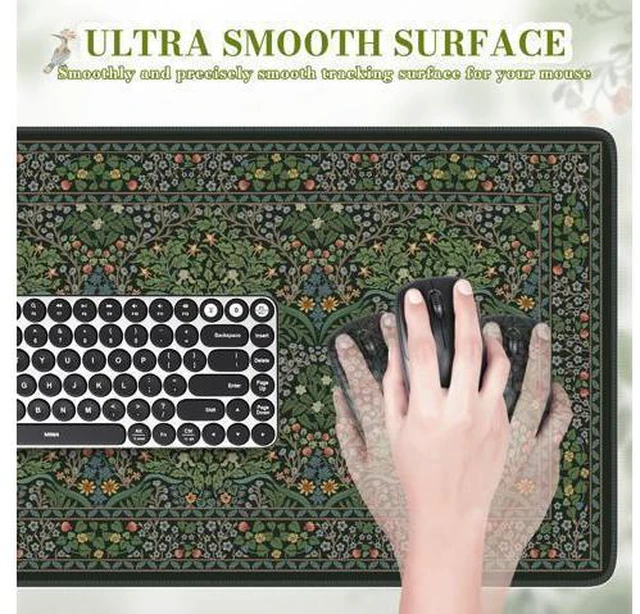 Alt view image 3 of 7 - Big Mouse Pad, Desk Pad Mat, Full Desk Large Mousepad, Anti-Slip Smooth Surface XXL Computer Pad with Stitched Edges for Home Office Organizer (Green)