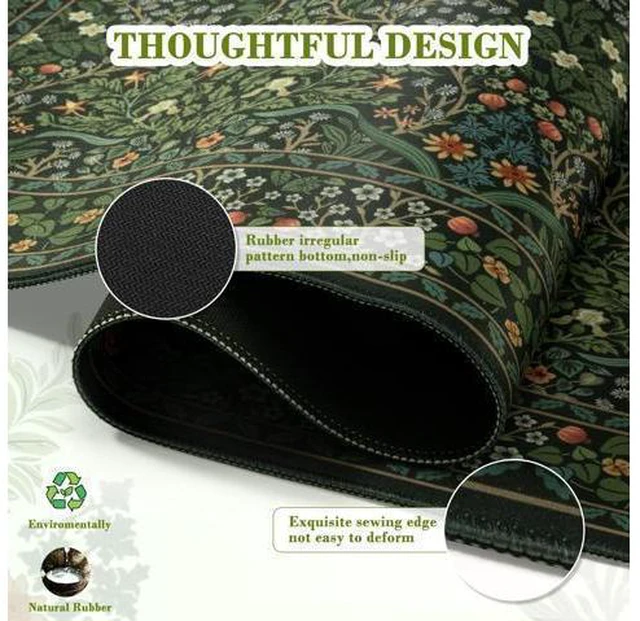 Alt view image 4 of 7 - Big Mouse Pad, Desk Pad Mat, Full Desk Large Mousepad, Anti-Slip Smooth Surface XXL Computer Pad with Stitched Edges for Home Office Organizer (Green)