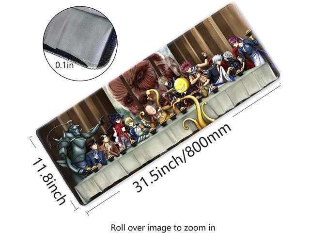 Alt view image 5 of 7 - Anime Character Mouse Pad for Computer - Anime Character Collection Saitama Eren Jaeger Gaming Large Mouse Pad Non Slip Rubber Mat, Desktop PC Laptop Office Big Mouse Pad 31.5x11.8x0.12inch