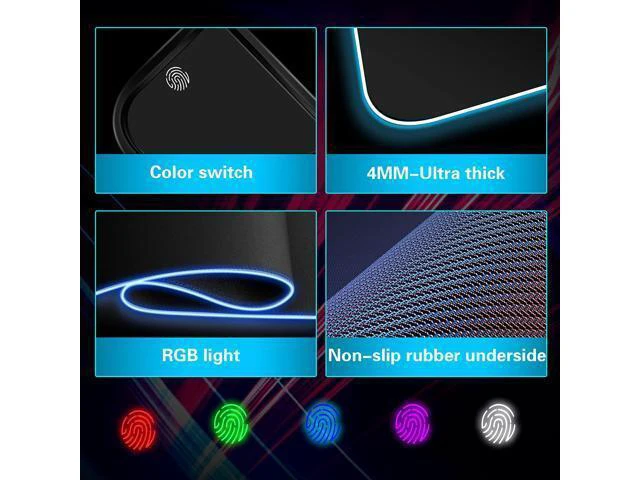 Alt view image 5 of 7 - Mouse Pad,Gaming Desk Mat,Mouse Pad with Wireless Charging,15W Fast Chargering,10 Lighting Modes,for Gaming Keyboard&Mouse,Home&Office,Mobile Phone Devices,31.5"X11.8",Flare Color
