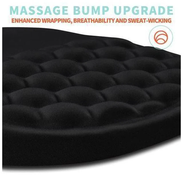 Alt view image 3 of 6 - Ergonomic Mouse Pad Wrist Support with Memory Foam Massage Bulge, Carpal Tunnel Pain Relief Mousepad Wrist Rest for Mouse(12x8 inch, Black)