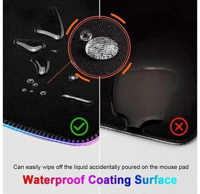 Alt view image 5 of 7 - RGB Gaming Mouse pad Anime Todoroki Custom Design Mousepad,Mouse Pads with Non-Slip Rubber Base,Stitched Edges Mouse mat,Washable Desk pad for Computer Keyboard mice Laptop & PC,31.5x11.8 inch
