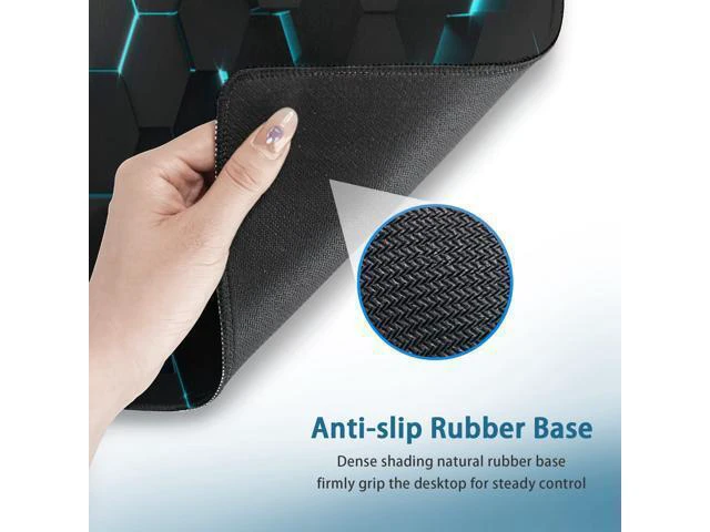 Alt view image 5 of 7 - Gaming Mouse Pad, Blue Honeycomb Science Technology Extended Mouse Pad Gaming Large, Big Desk Mat with Non-Slip Base and Stitched Edge,Long Computer Keyboard Mouse Mat for Home Office Work 31.5"x15.7"