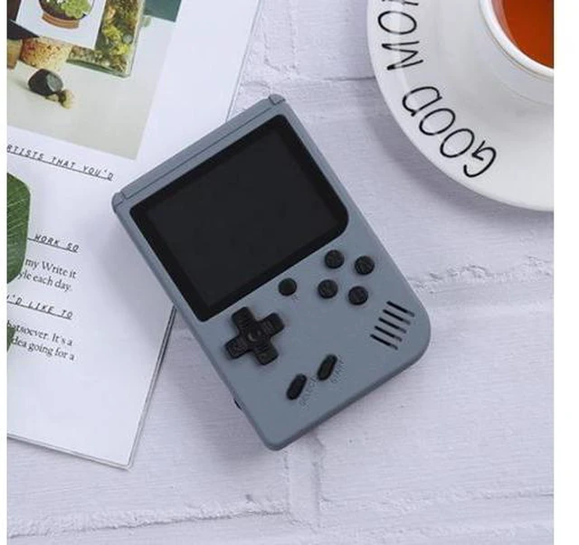 Main image of MK500 Macaron Mini Retro Classic Handheld Game Console for Kids Built-in 500 Games, Support AV Output (Grey)