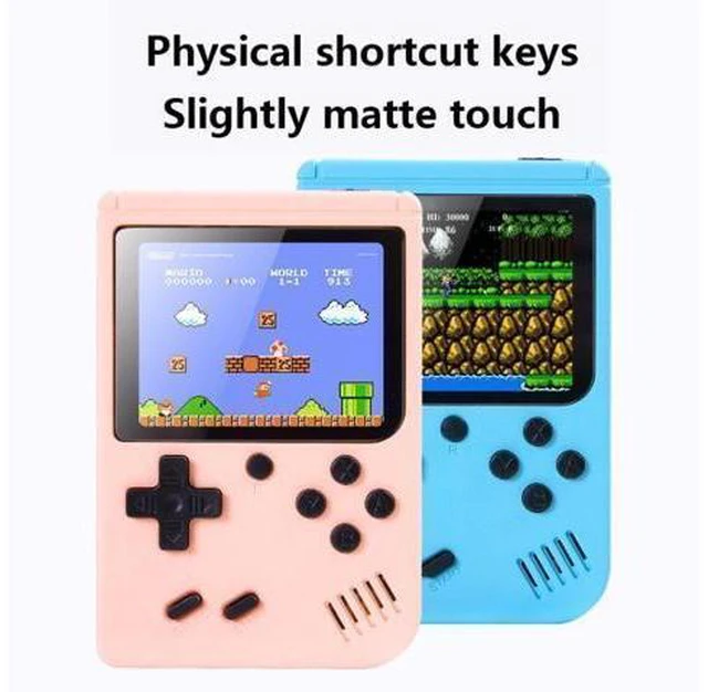 Alt view image 5 of 7 - MK500 Macaron Mini Retro Classic Handheld Game Console for Kids Built-in 500 Games, Support AV Output (Grey)