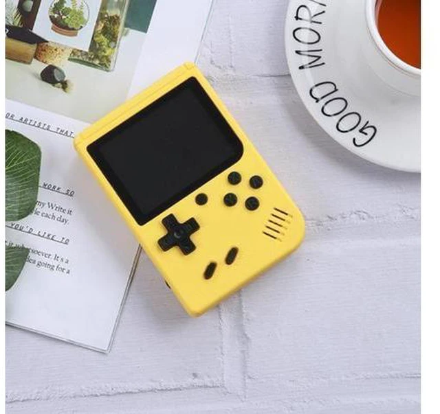 Main image of MK500 Macaron Mini Retro Classic Handheld Game Console for Kids Built-in 500 Games, Support AV Output (Yellow)