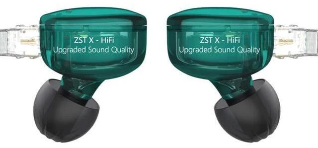 Alt view image 4 of 7 - KZ ZST X in-Ear Monitors, Upgraded Dynamic Hybrid Dual Driver ZSTX Earphones, HiFi Stereo IEM Wired Earbuds/Headphones with Detachable Cable for Musician Audiophile (with Mic) Cyan