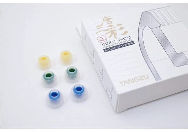 Main image of TANGZU Tang Sancai in Ear Monitor Ear Plugs, 3 Pairs, Matte Texture Straight Tooth Grooves Eartips for IEMs, in-Ear Earphone, Audiophile Musician (M)
