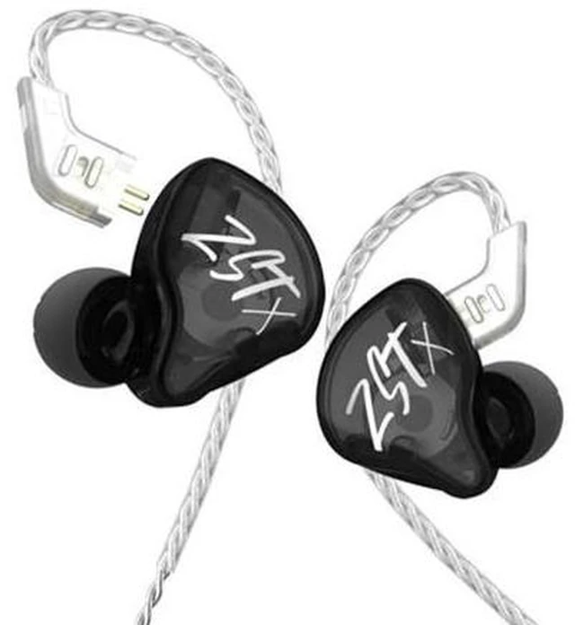 Main image of KZ ZST X in-Ear Monitors, Upgraded Hybrid 1BA+1DD KZ ZSTX Earbuds, Gaming Earphones HiFi Fidelity Stereo Sound Wired IEM Earbuds with Removable Cable for Gaming, Drum, Studio, PC (Black, Without Mic)