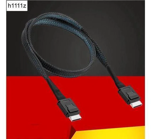 Main image of Mini SAS Oculink SFF-8611 X4 to SFF-8611 X4 Cable 50cm High Speed PCI-E4.0 24Gbps SFF8611 to SFF8611 Male to Male NVME SSD Cable