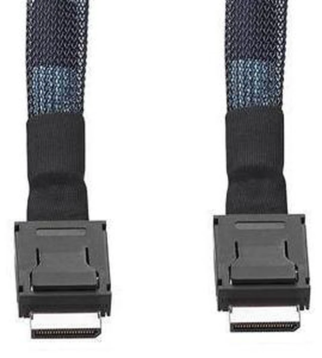 Alt view image 3 of 6 - Mini SAS Oculink SFF-8611 X4 to SFF-8611 X4 Cable 50cm High Speed PCI-E4.0 24Gbps SFF8611 to SFF8611 Male to Male NVME SSD Cable